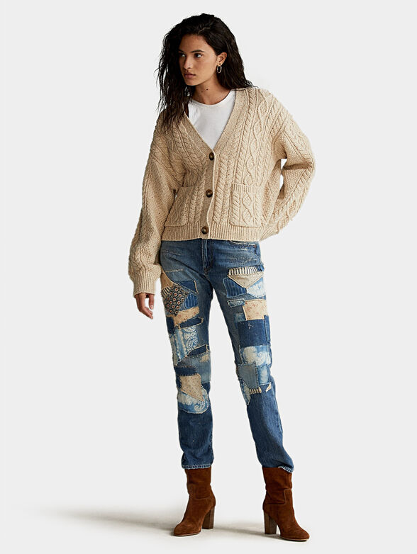 Cardigan with V-neck - 2