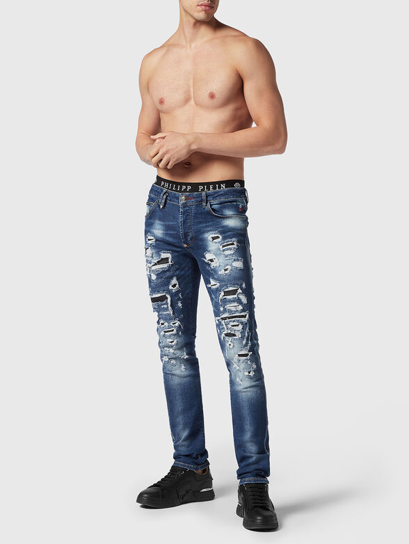 Slim jeans with ripped accents - 4