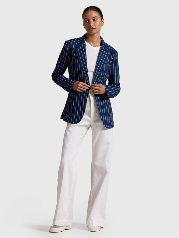 Blue striped cotton jacket - 2