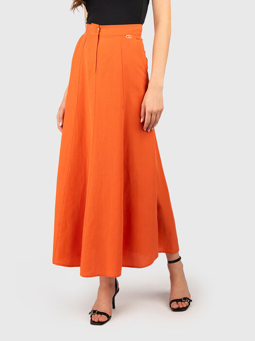 Midi skirt with high waist