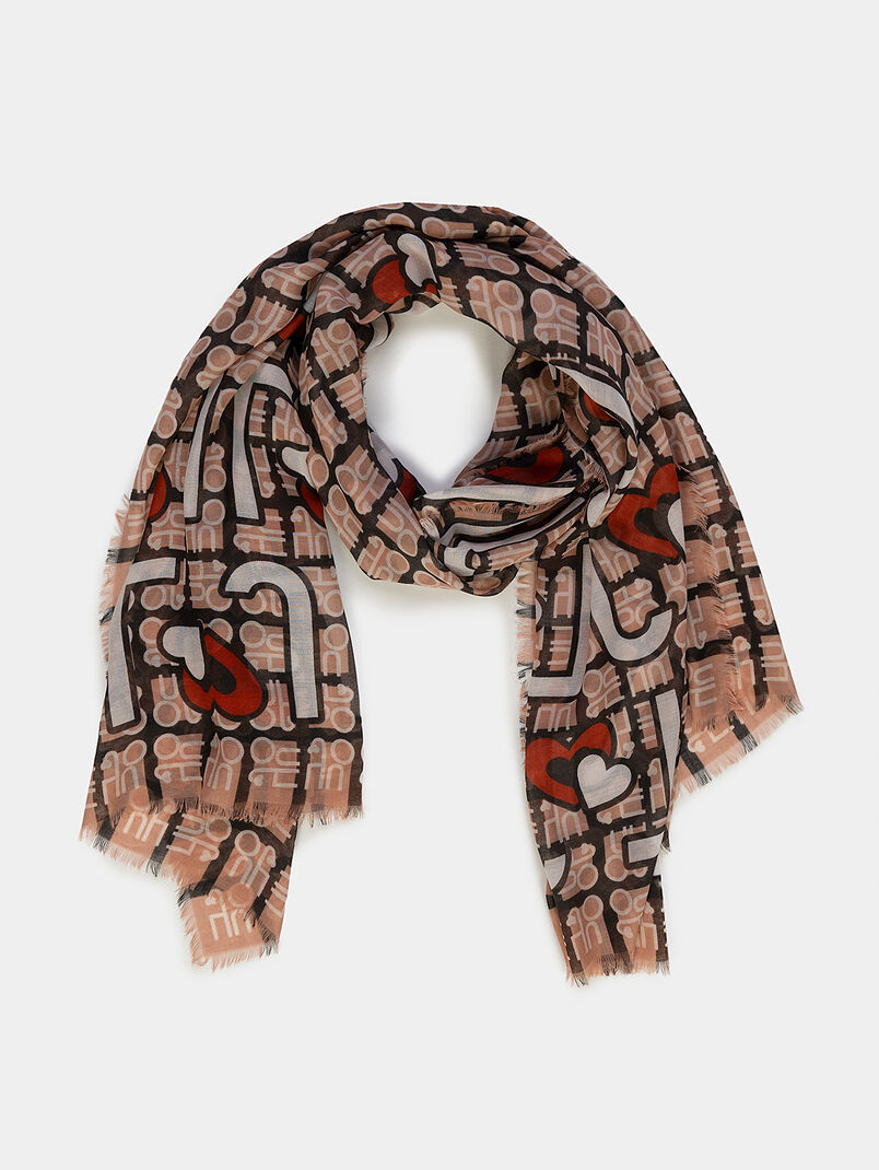 Scarf with contrasting logo print - 3