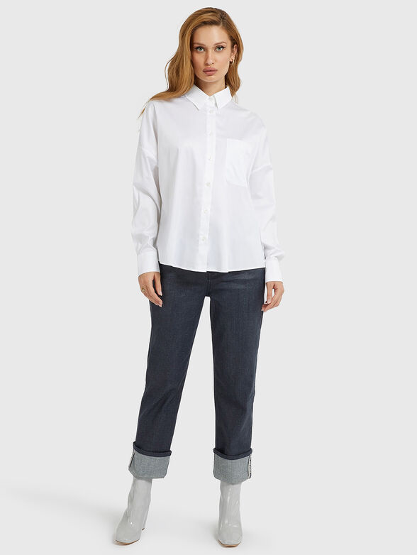 LANEY white shirt with pocket and logo embroidery - 2