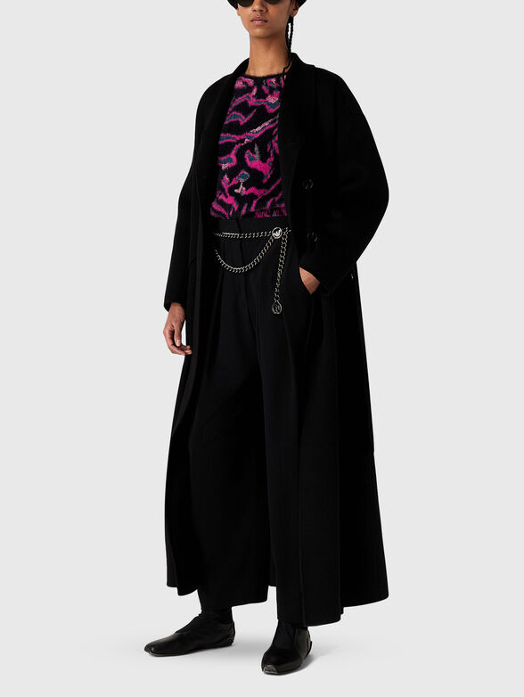 Long wool coat and belt - 2