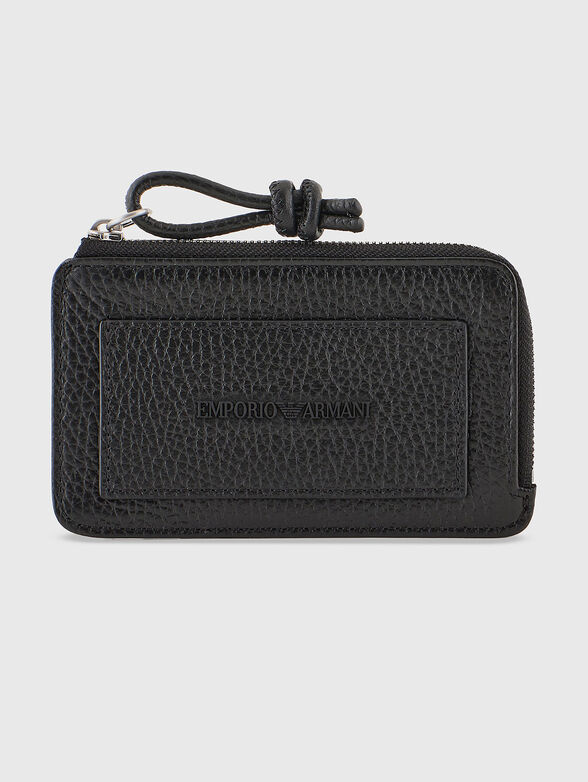 Leather card holder with zip - 1