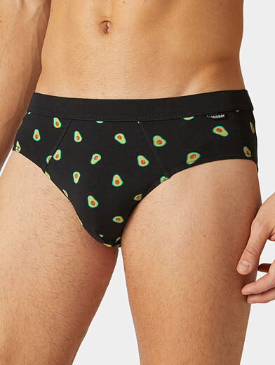 HAPPY HOUR black briefs with print - 1
