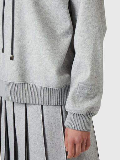  Wool blend hooded sweatshirt - 5