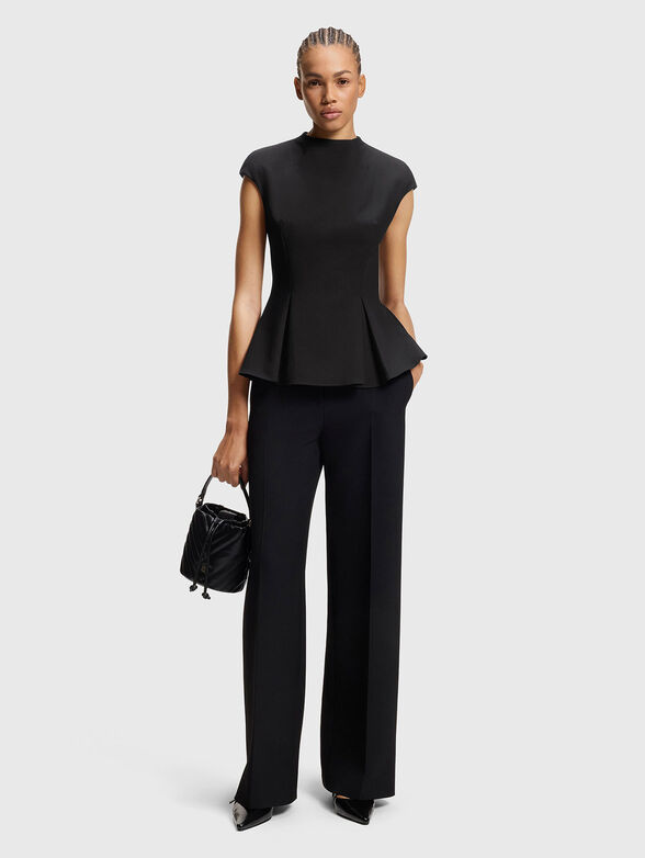 Peplum top with pleat details - 2