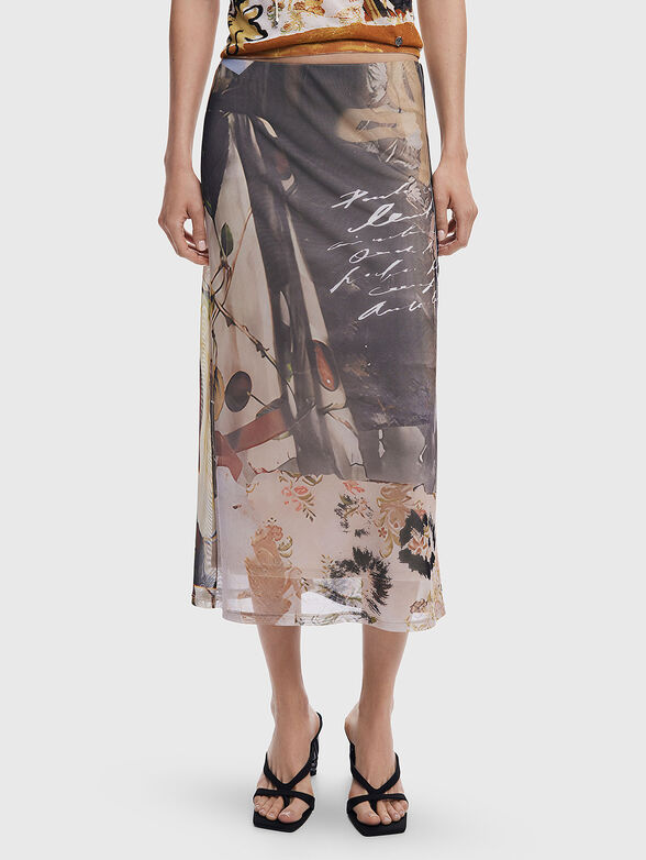 Midi skirt with print - 1