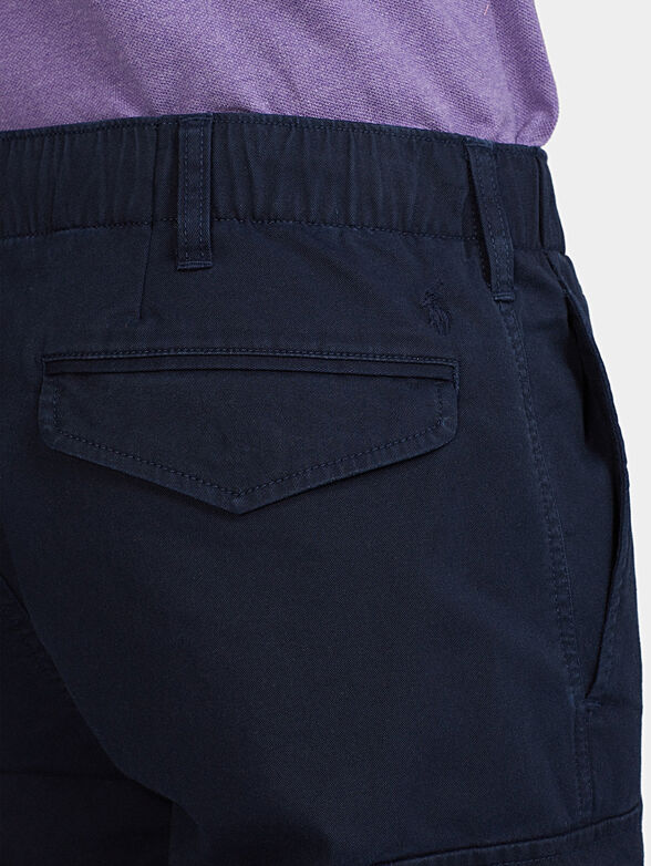Blue cargo pants with laces - 3