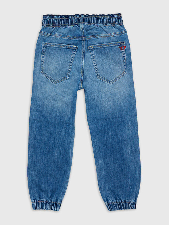 Blue jeans with ties and washed effect - 2