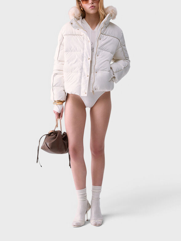 Down jacket with a quilted look - 2