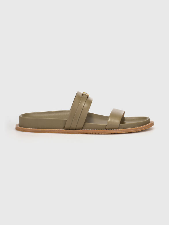 MANDY leather sandals with logo - 1