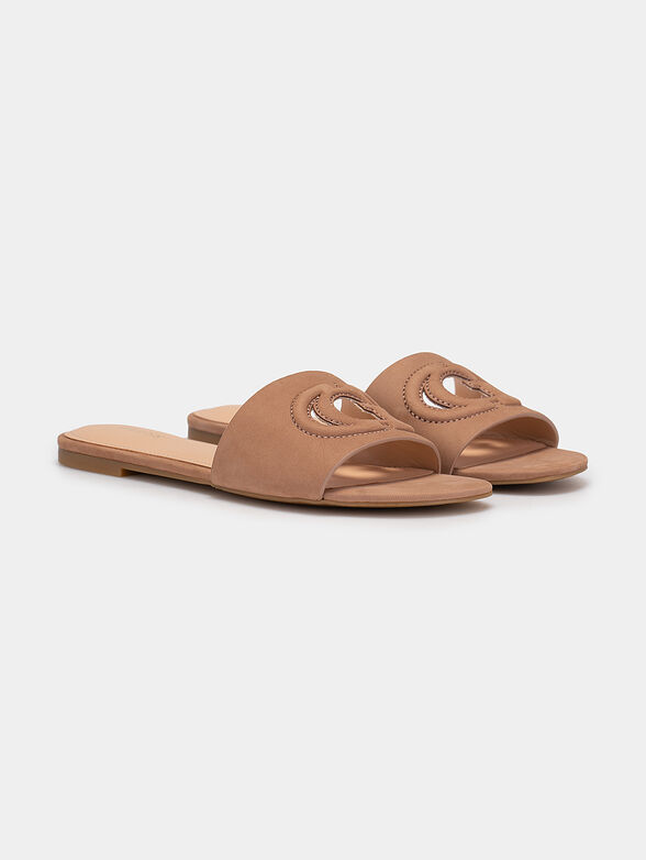 TASHIA leather sandals in beige color - 2