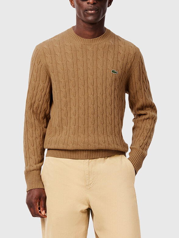 Sweater with oval neckline - 1