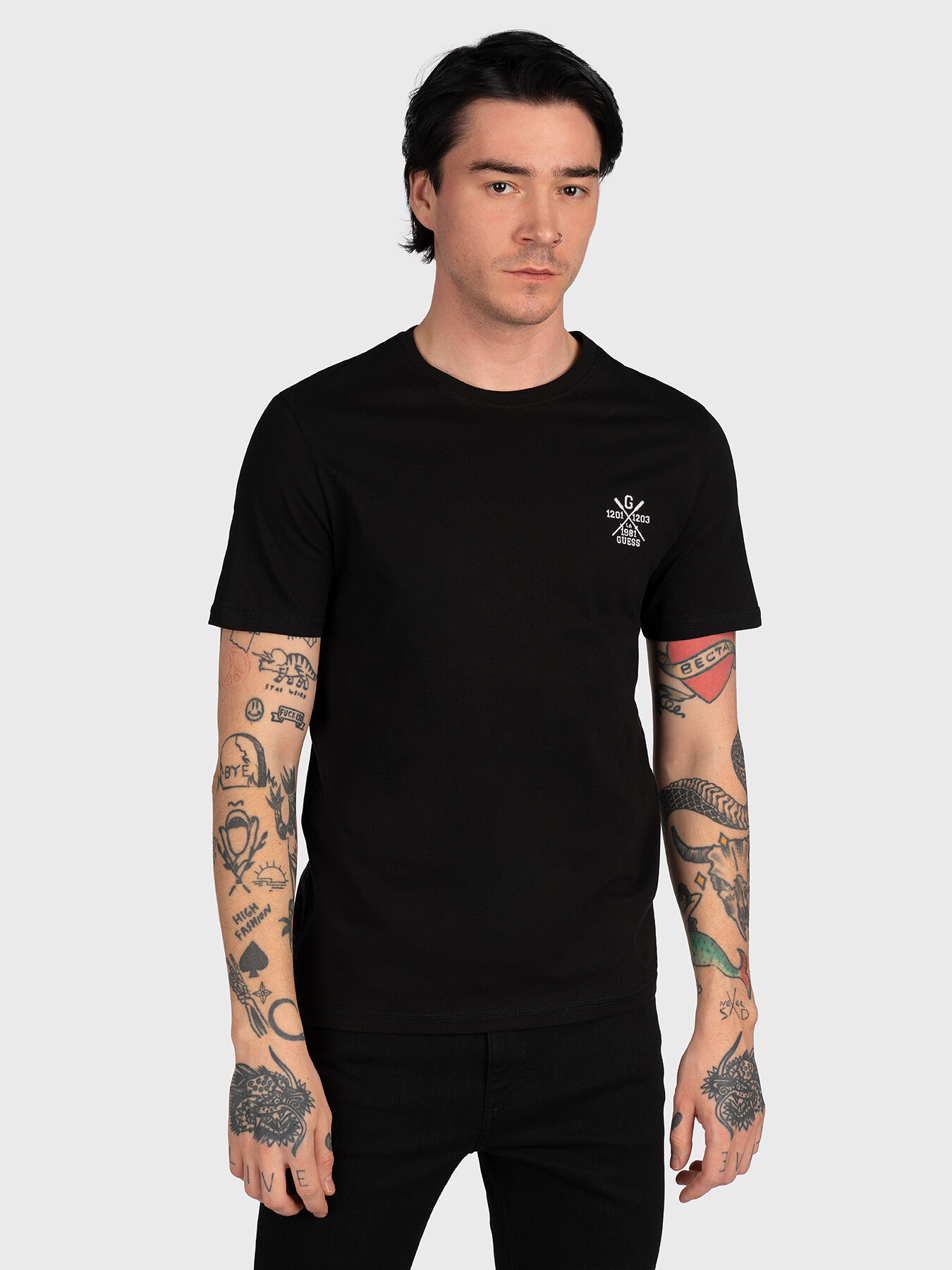 Tシャツ・カットソー TINTORIA MATTEI SS24 SHIRT (QE8N8B 094 UY1 BLACK) Men's T-shirt colour black | Liu Jo
