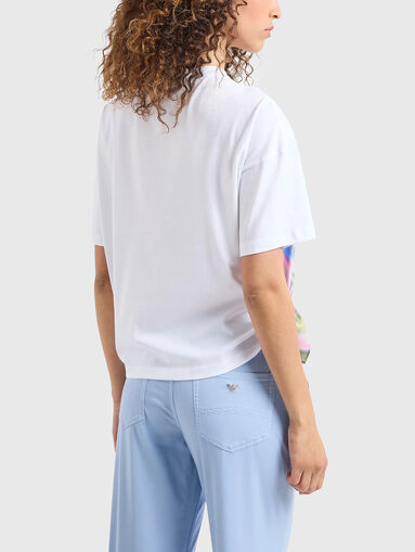 T-shirt with asymmetric hem and print - 3