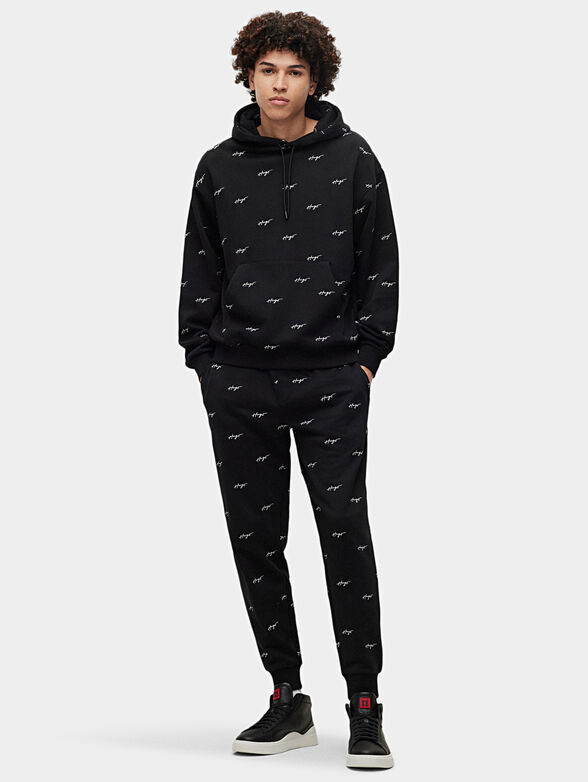 Black sweatshirt with monogram logo print - 2