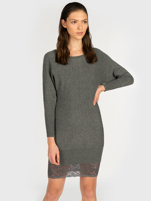 CELINE Knit dress with lace insert - 1