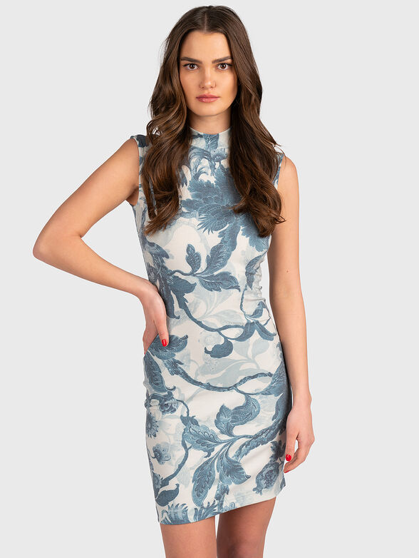 ELVIRA dress with high neck and floral motifs - 1