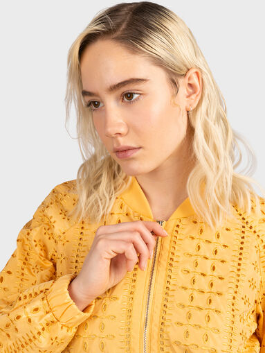 Yellow jacket with accent embroidery - 3