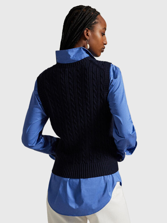 Knitted sweater with oval neckline and sleeves - 3