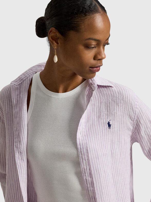 Linen shirt with long sleeves - 4