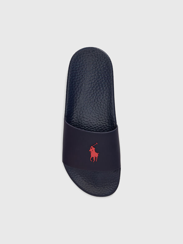 Dark blue slippers with a logo - 4