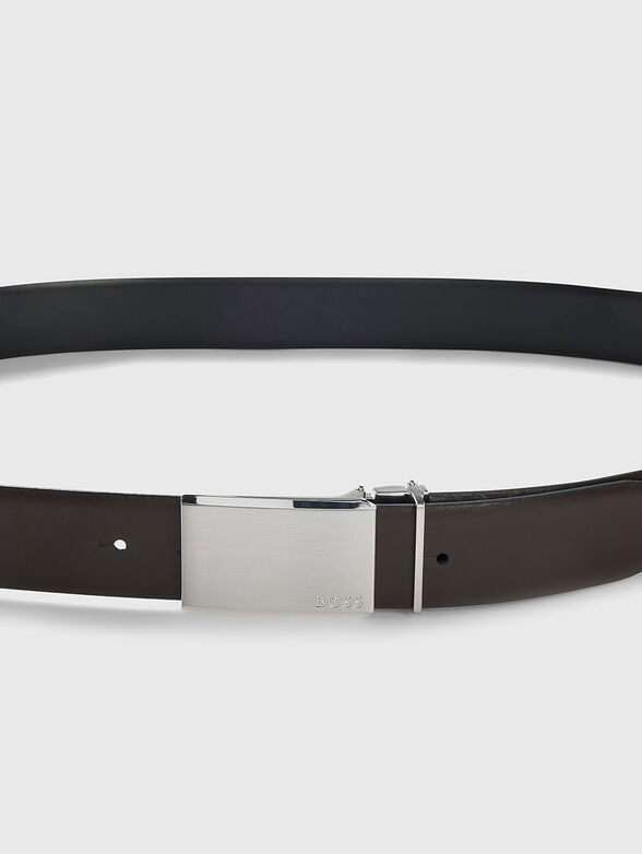 Leather belt with logo - 4