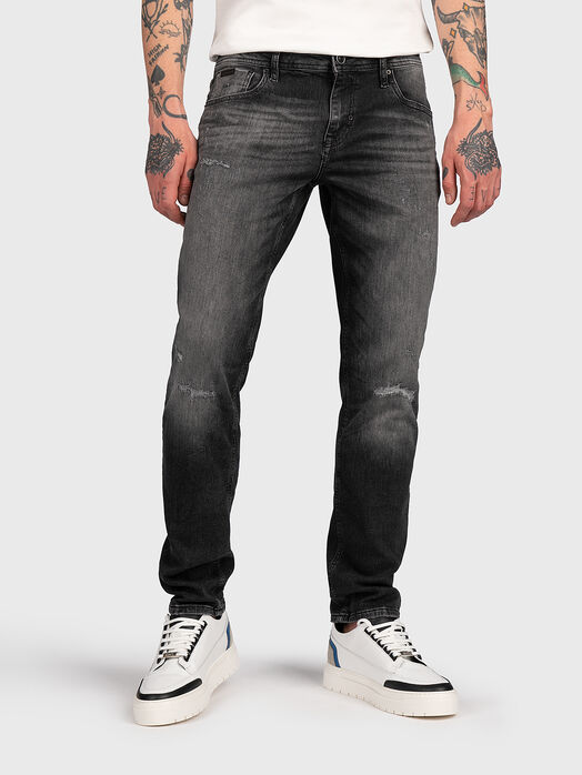 GEEZER black jeans with bleached effect