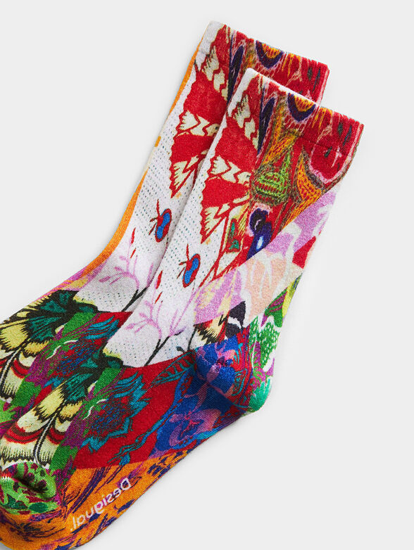 Arty floral print socks - 2
