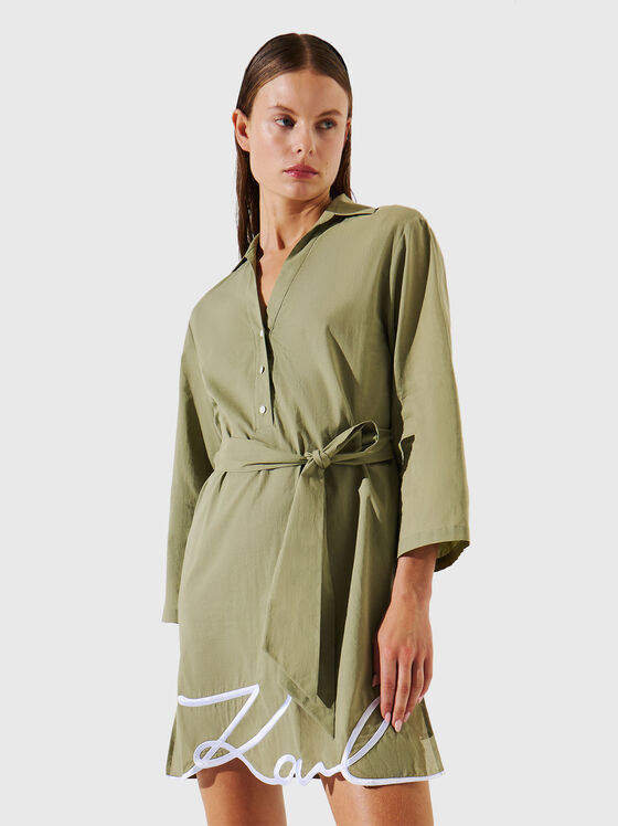 Cotton beach dress with logo - 1