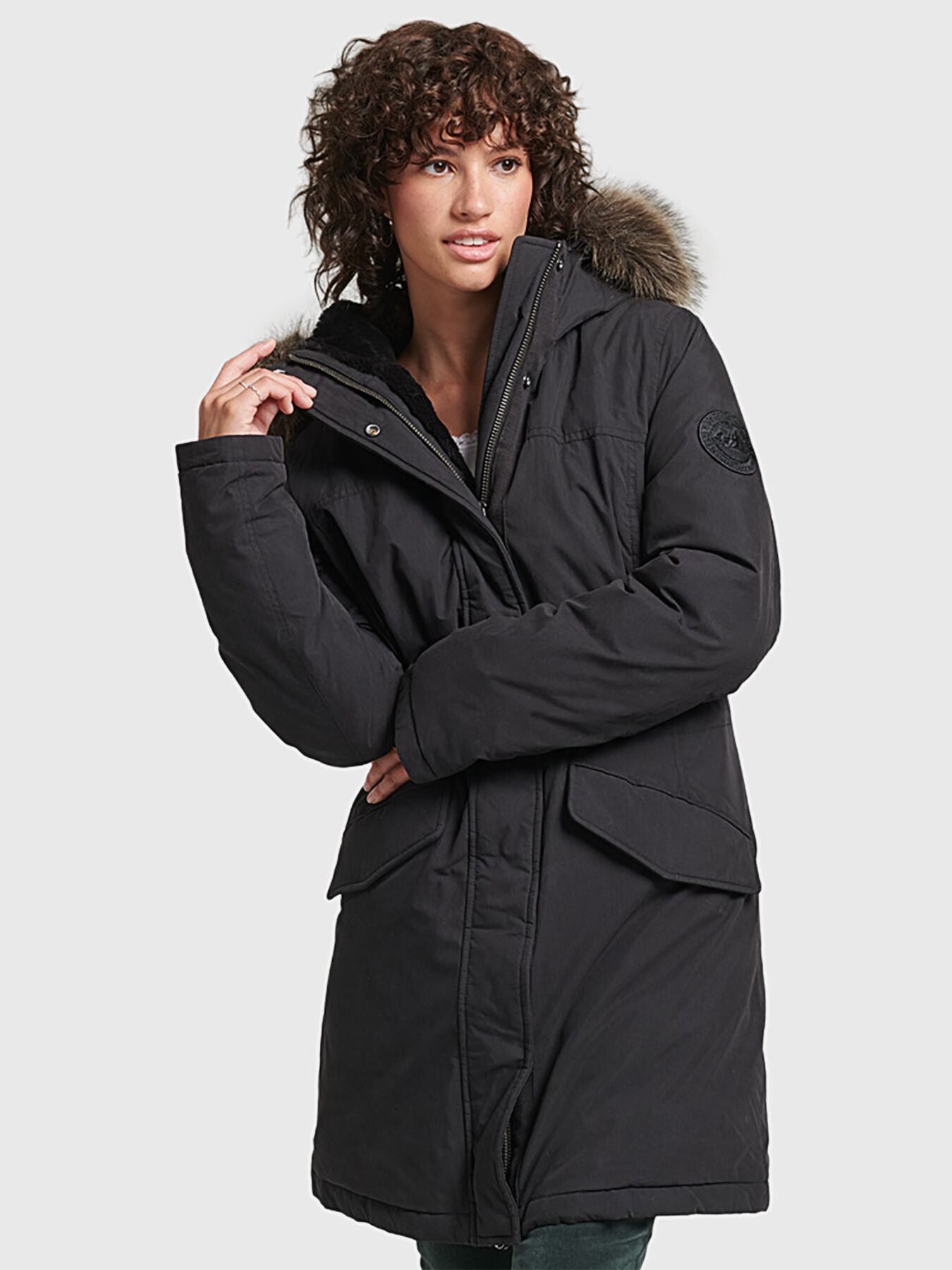 Superdry everest parka black cheap