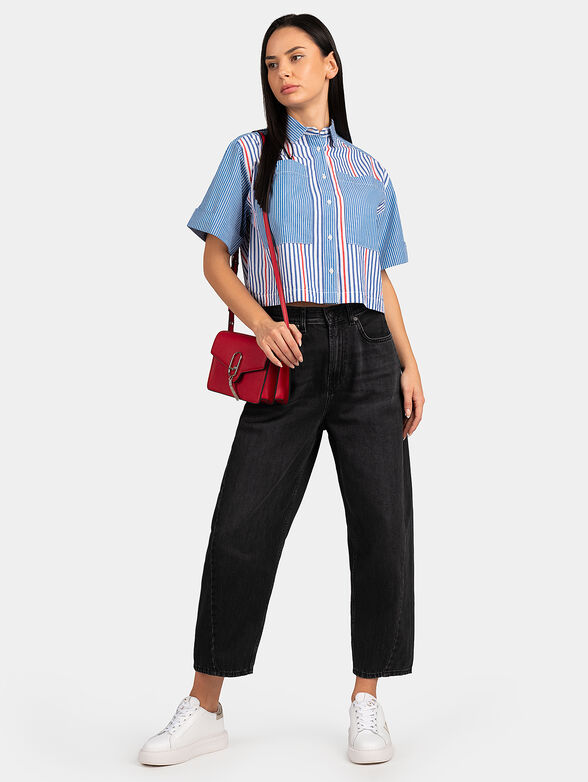 NEKANE striped shirt with accents in red color - 2