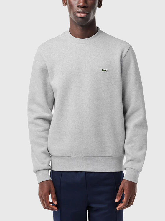 Cotton sweatshirt with logo in green - 1