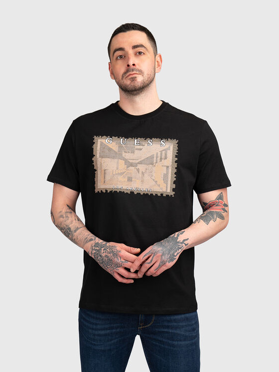 Tениска от памук с графичен принт - 1