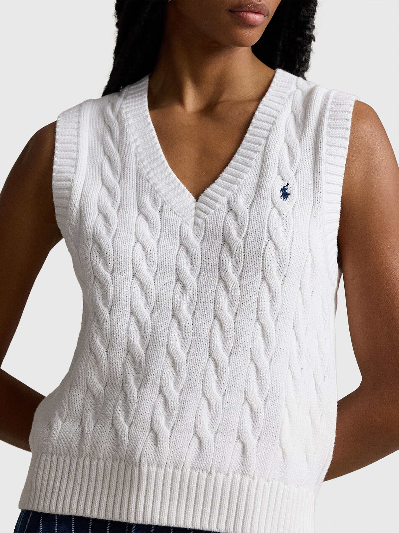 V-neck sleeveless knitted sweater brand POLO RALPH LAUREN