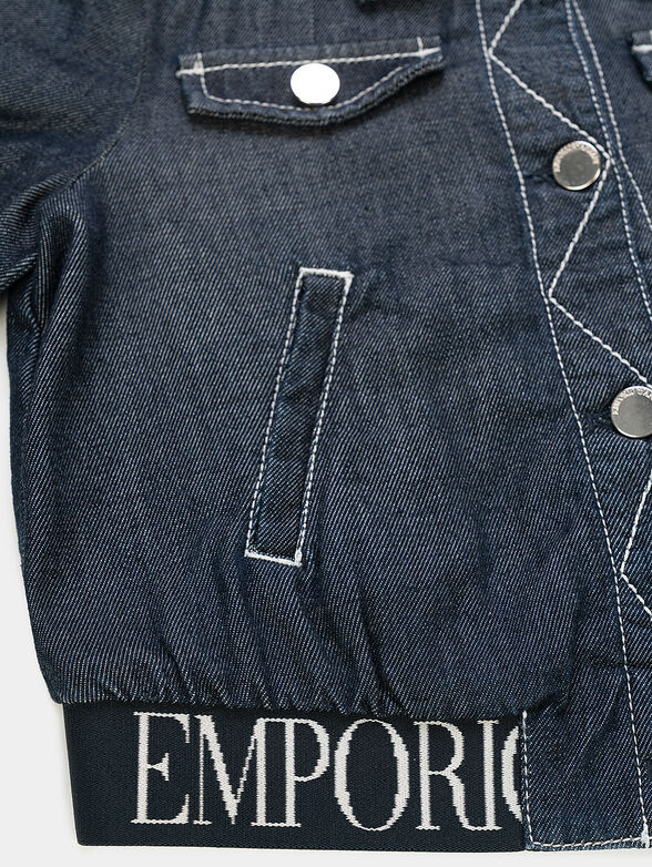 Denim jacket with logo band - 2