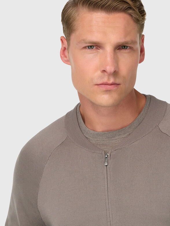 Wool cardigan with zip - 4