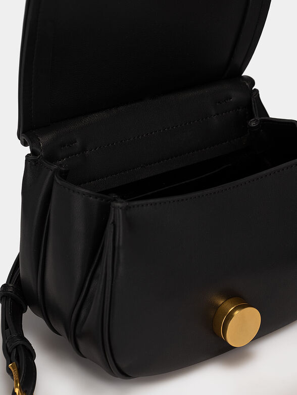 Black crossbody bag with golden elements - 6