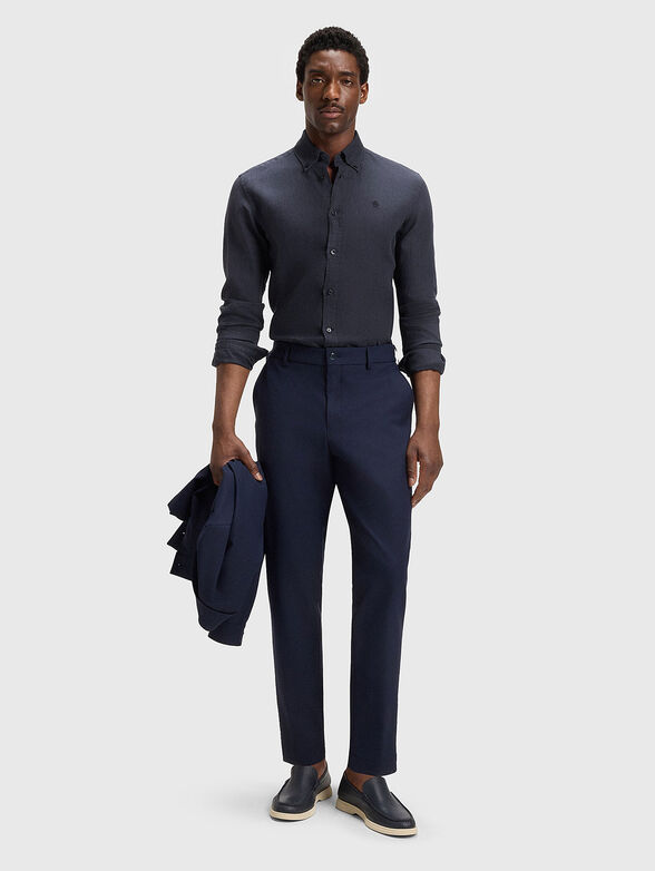 Linen shirt in blue color - 2
