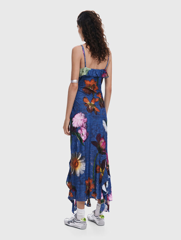 Dress with denim effect and floral accents - 2