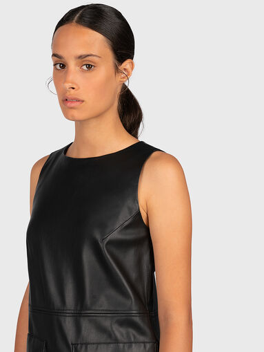 Black dress from faux leather - 3