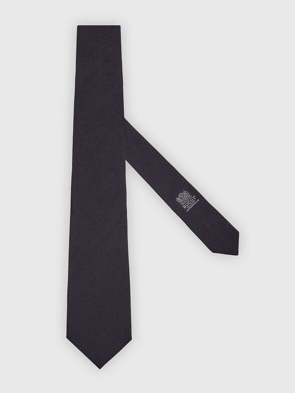 Dark blue silk tie  - 1