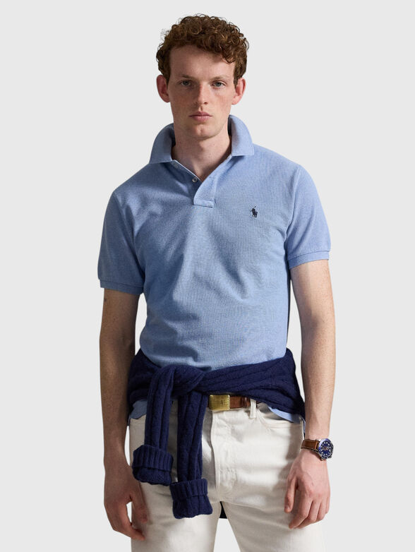 Blue Polo shirt with embroidered logo - 1