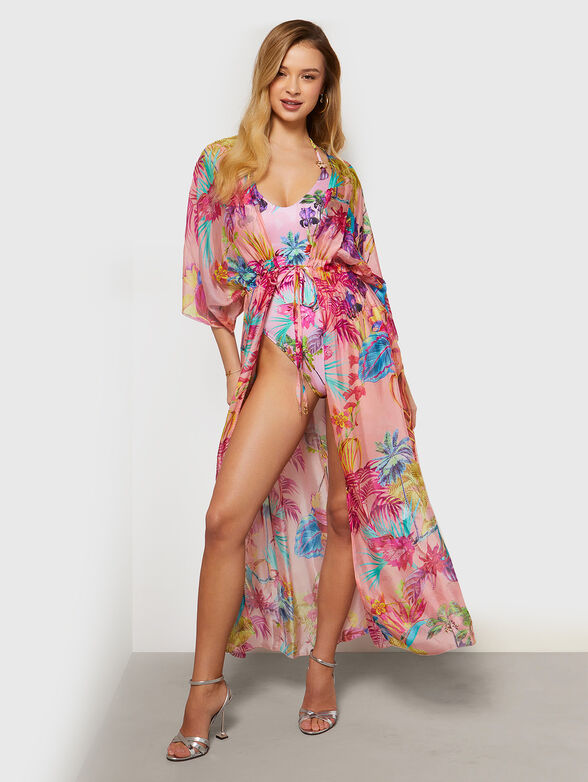 Full swimsuit with floral motifs  - 4