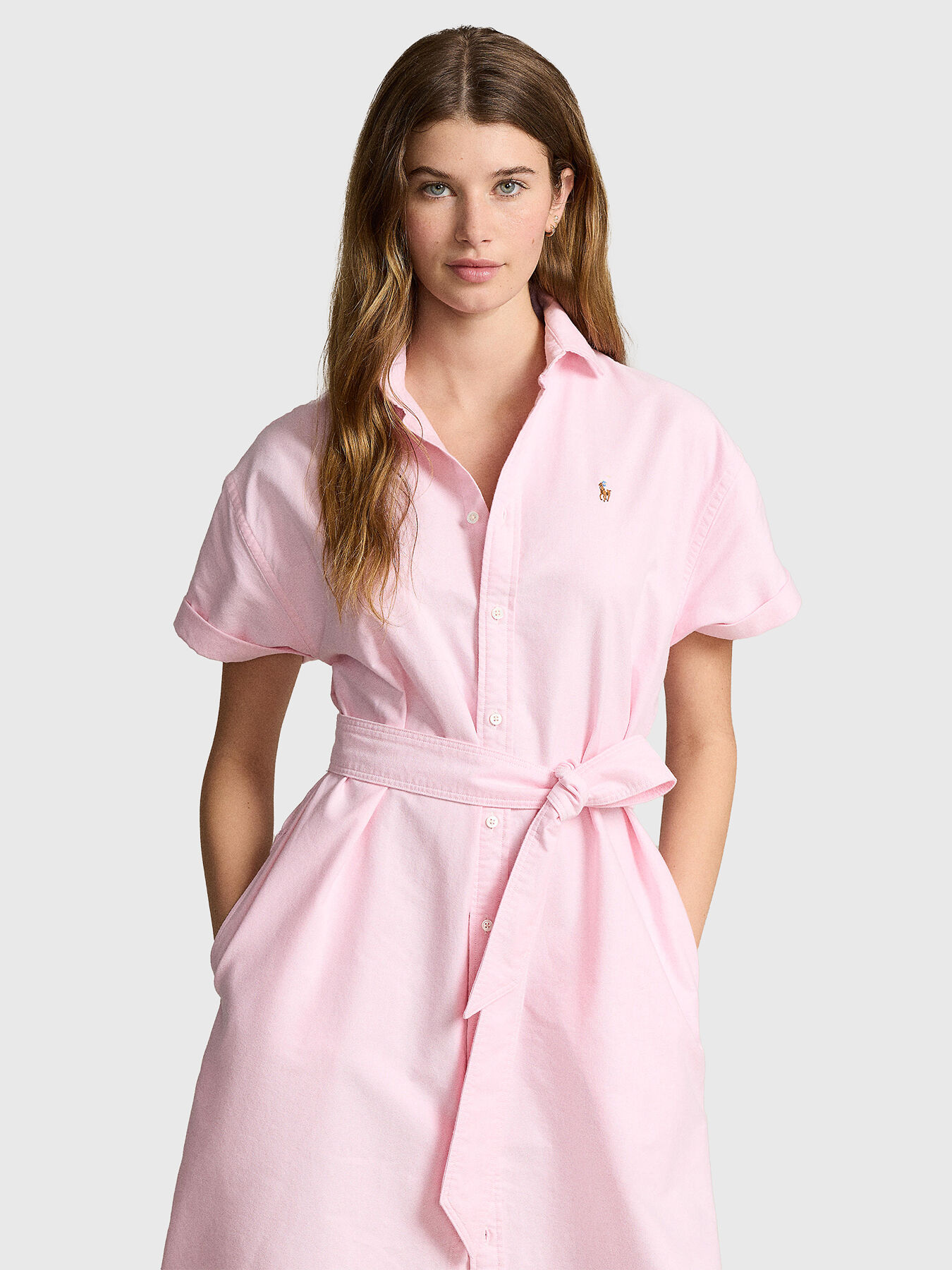 Pink short sleeve Oxford dress brand POLO RALPH LAUREN