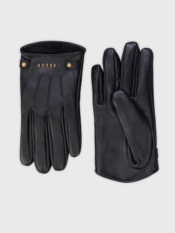 ISA leather gloves with metal logo  - 2