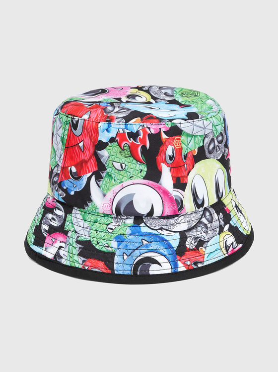 Bucket hat with multicolour print - 1