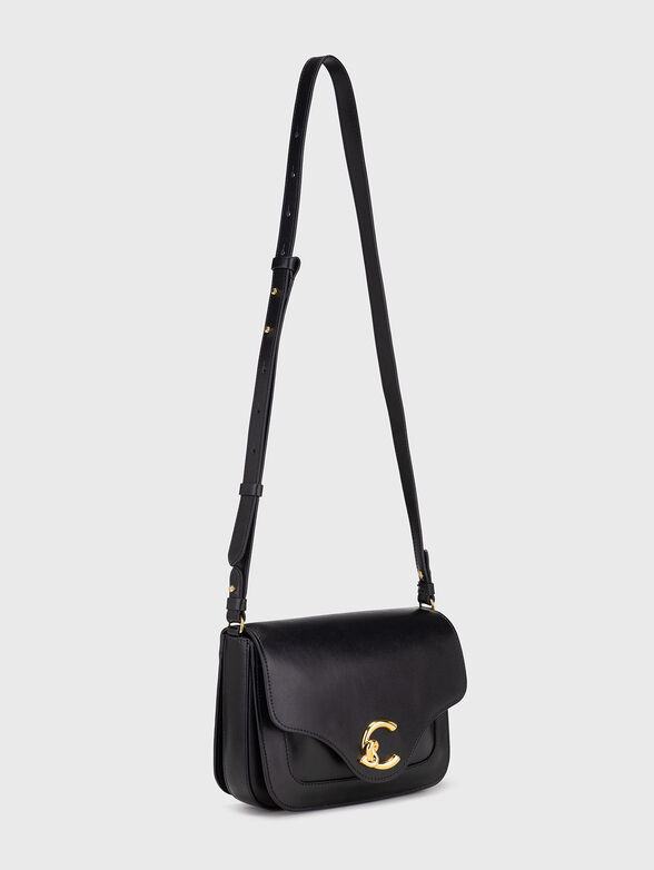 Leather crossbody bag with gold details - 2