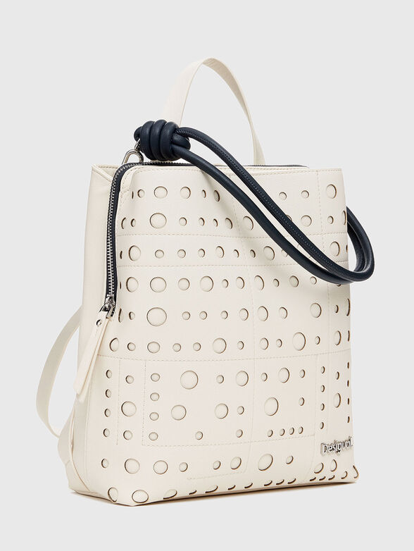 Backpack with perforations in black - 4